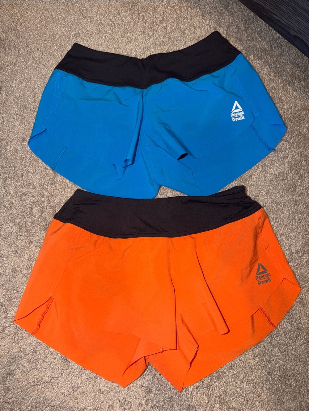 Reebok CrossFit XS Women's Two-Pack Performance Shorts - Blue & Orange